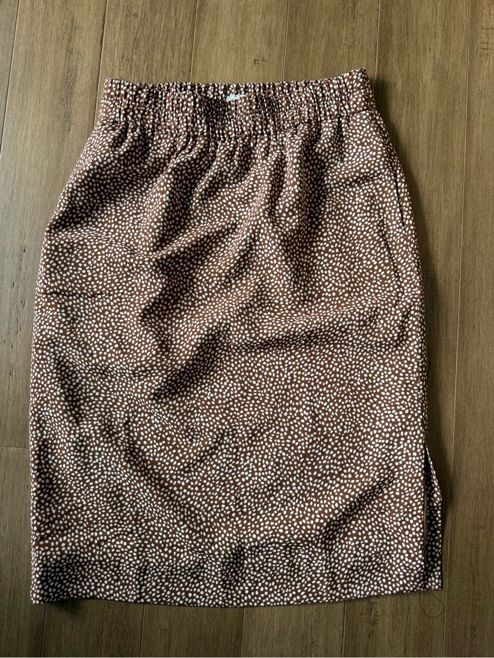J. Crew Brown & White Midi Pencil Skirt